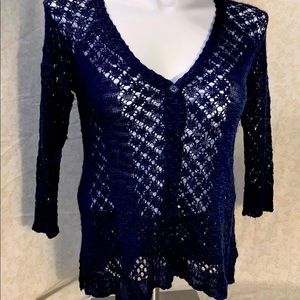 Pink Rose open weave cardigan.